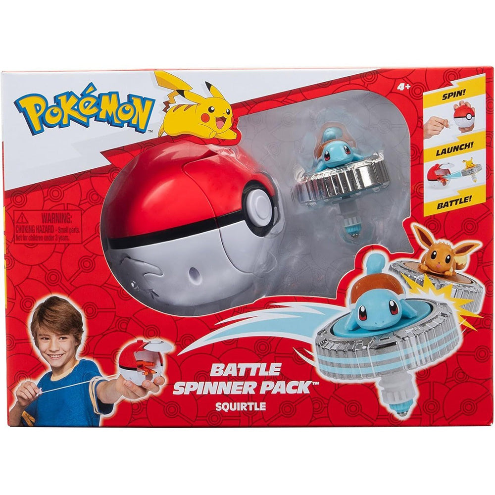 Jazwares Pokemon Battle Spinner Pack Squirtle & Pokeball Εκτοξευτής Με Φιγούρα