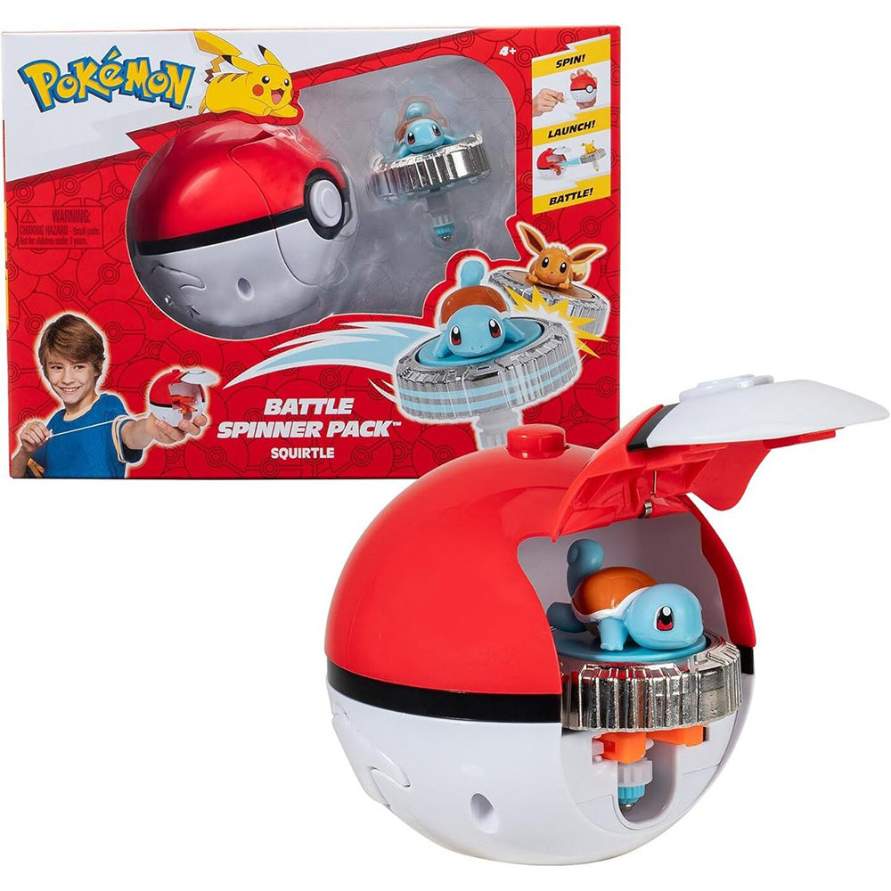 Jazwares Pokemon Battle Spinner Pack Squirtle & Pokeball Εκτοξευτής Με Φιγούρα