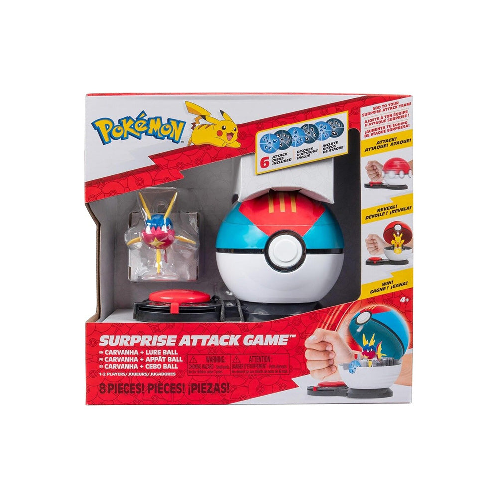 Jazwares Pokemon Παιχνίδι Μάχης 1τμχ W5 Carvanha With Stand With Lure Ball