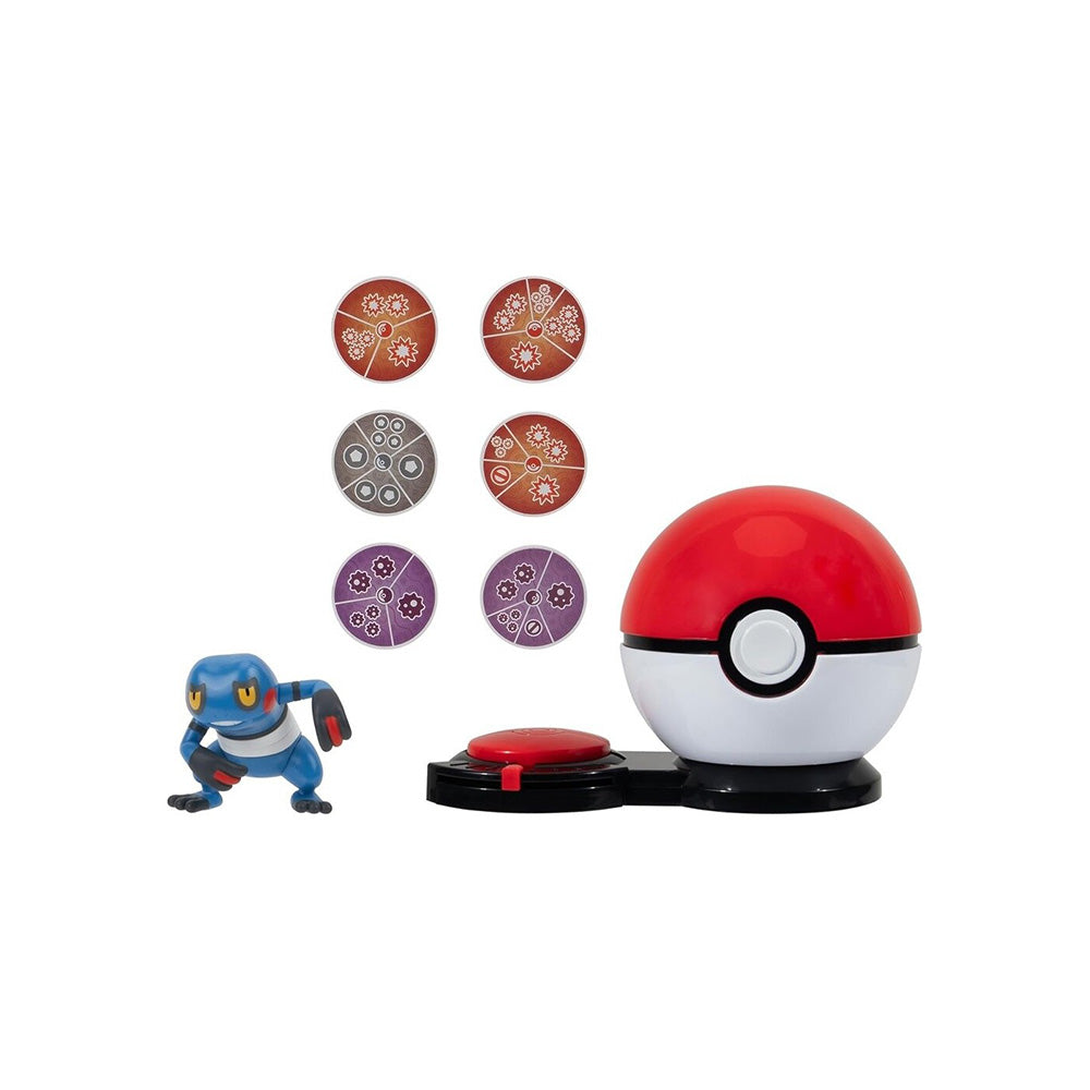 Jazwares Pokemon Παιχνίδι Μάχης 1τμχ W5 Croagunk With Poke Ball - Poison & Fighting Disks