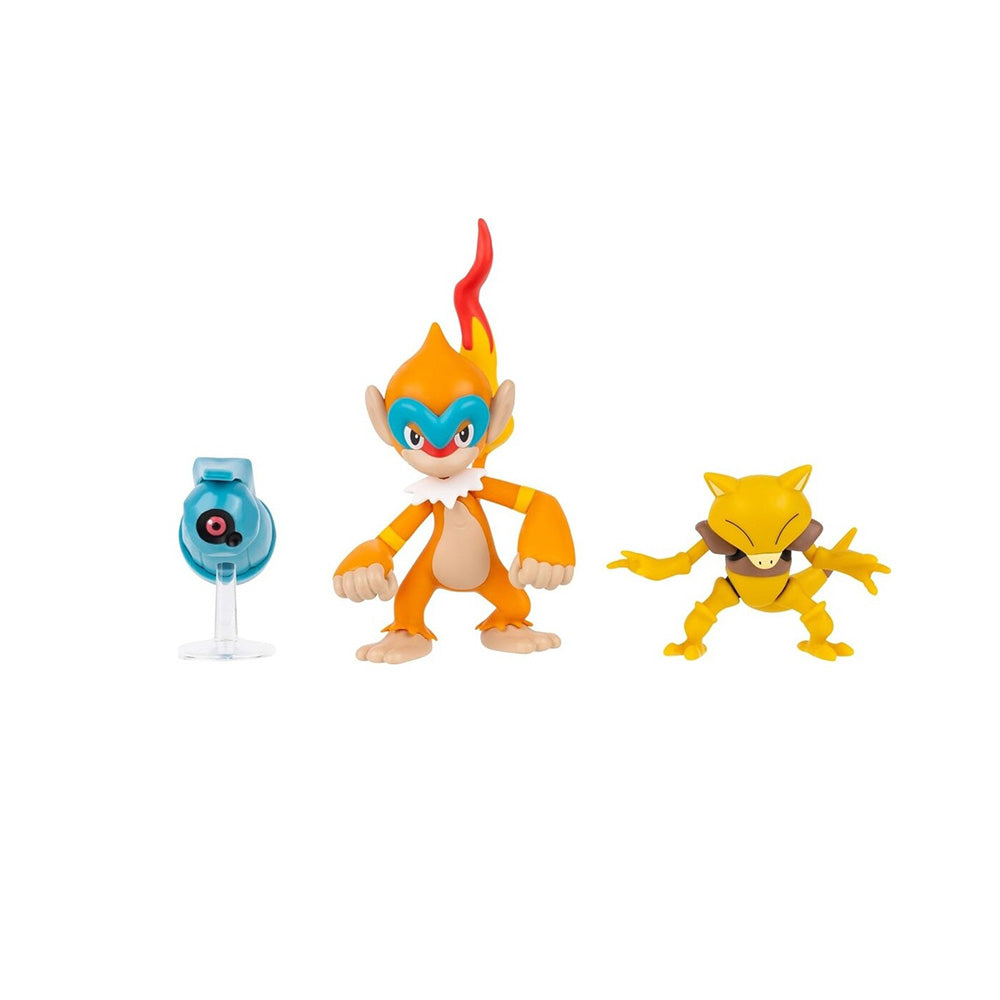 Jazwares Pokemon Φιγούρες Μάχης 3τμχ W26 Beldum With Stand, Abra, & Monferno 