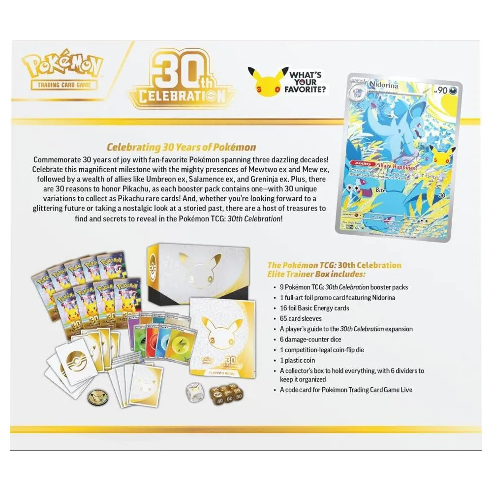 Pokémon TCG 30th Celebration Elite Trainer Box 30th Anniversary