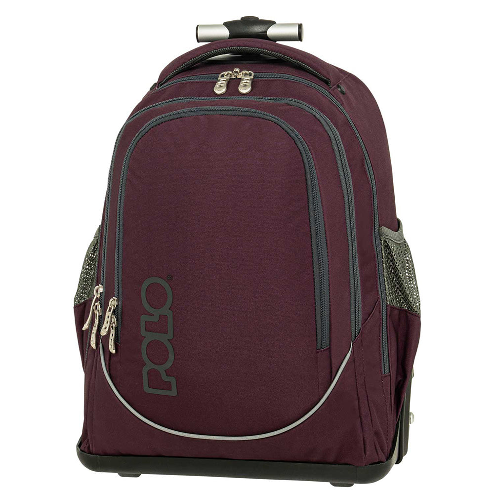 Polo Cart Σχολική Τσάντα Τρόλεϊ Δημοτικού Μελιτζανί 30(Μ)χ20(Π)χ43(Υ) Eκ