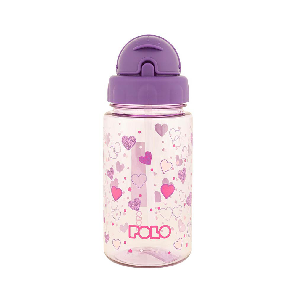 Polo Παγούρι Tritan με Καλαμάκι Καρδιές 450ml