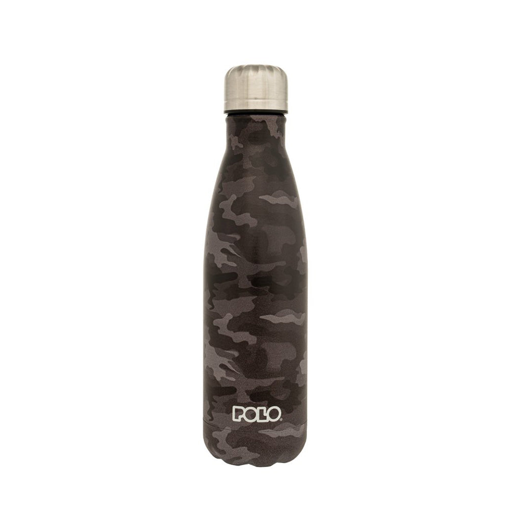 Polo Ανοξείδωτο Μπουκάλι Θερμός 500ml Μαύρο Army