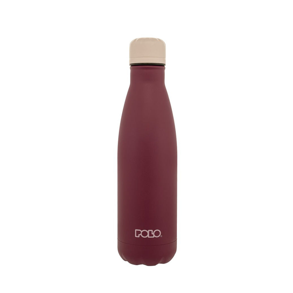 Polo Ανοξείδωτο Μπουκάλι Θερμός 500ml Μπορντώ/Μπεζ
