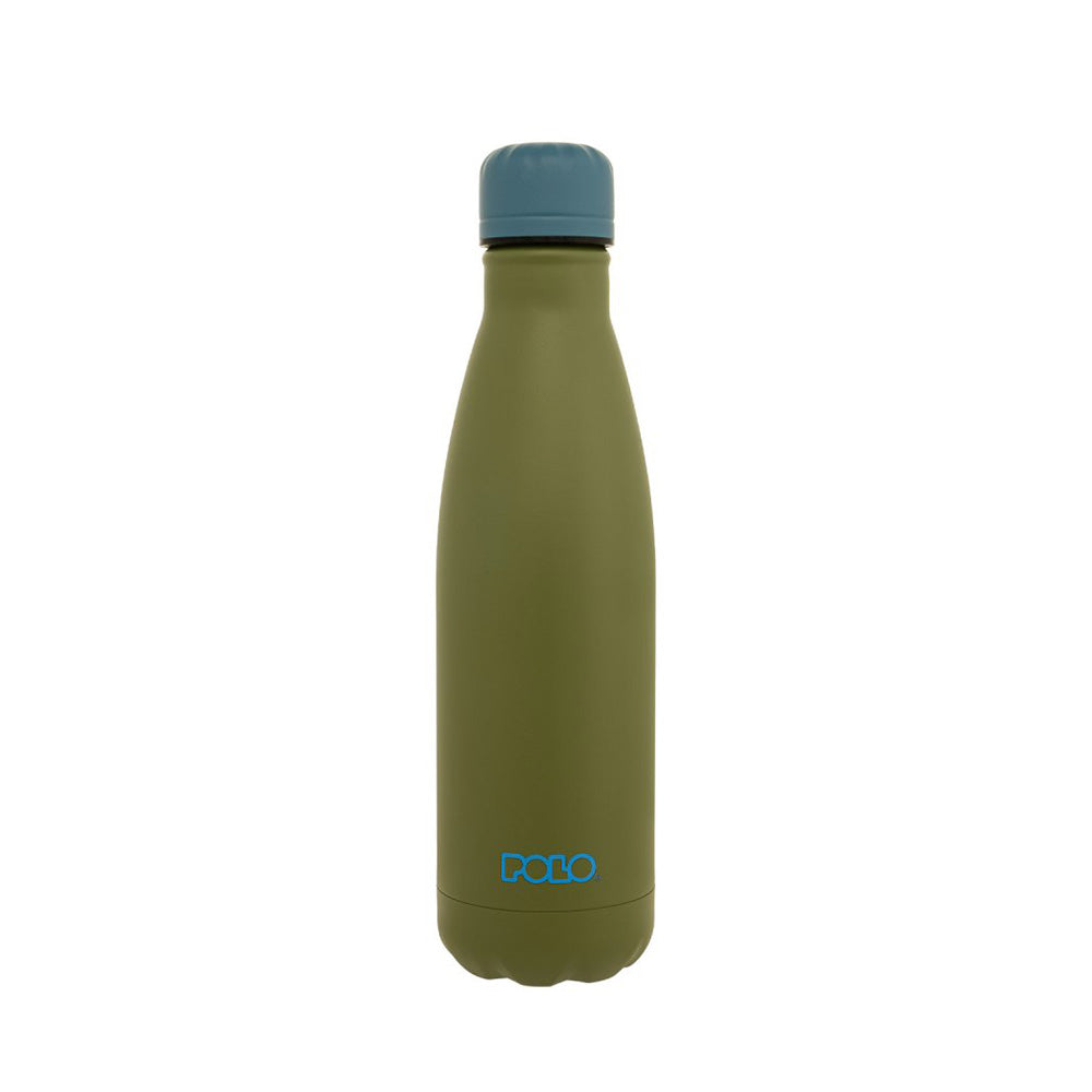 Polo Ανοξείδωτο Μπουκάλι Θερμός 500ml Χακί/Μπλε