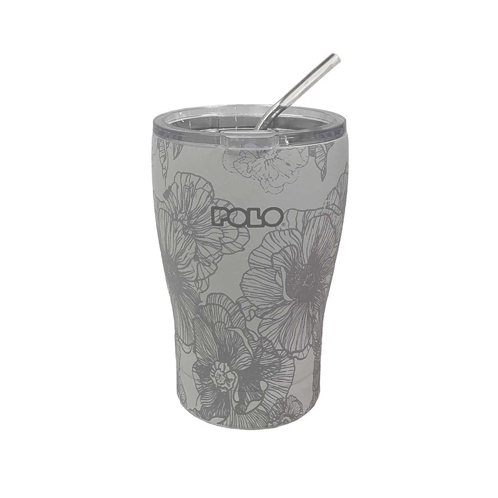 Polo Θερμός Κούπα 350ml Γκρι Λουλούδια