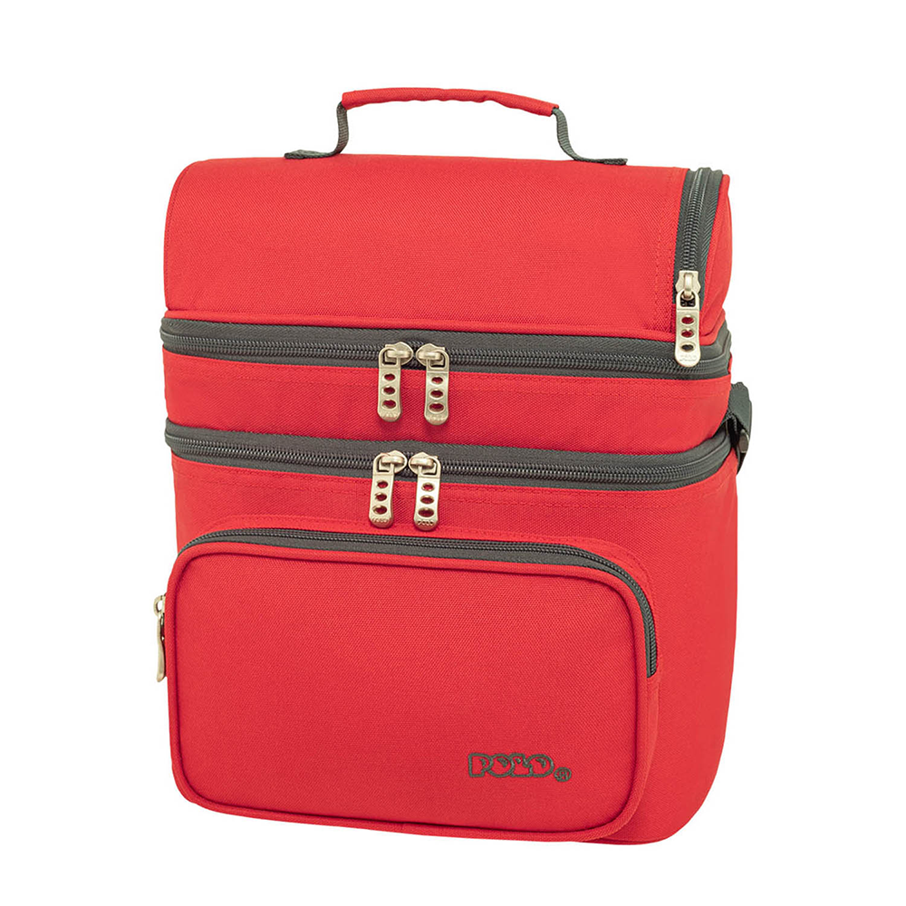 PoloPolo Τσαντάκι Φαγητού Double Cooler - Κόκκινοpapell.gr