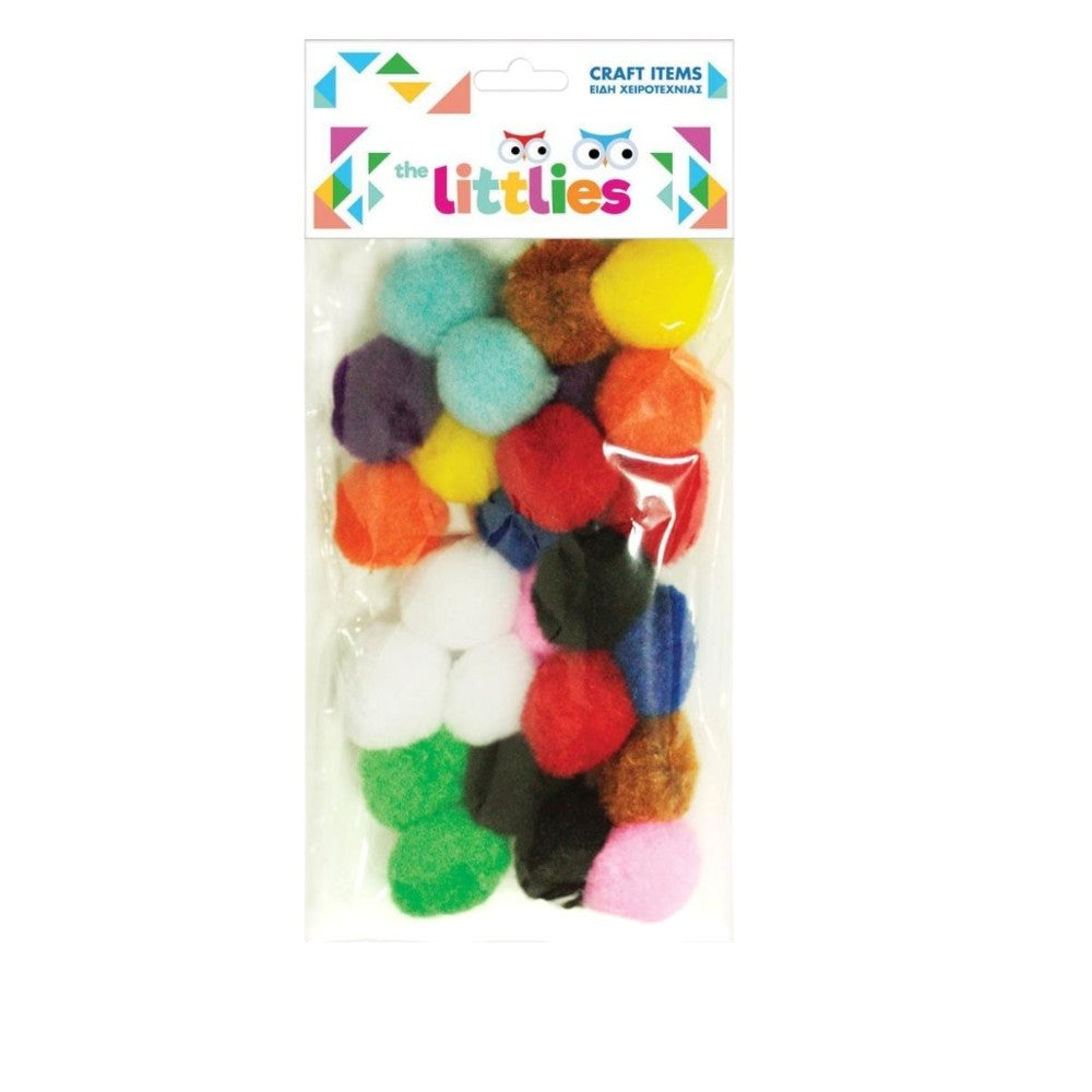 The Littlies Πομ Πομ 25mm 25 τεμ Διαφορα Χρωματα 