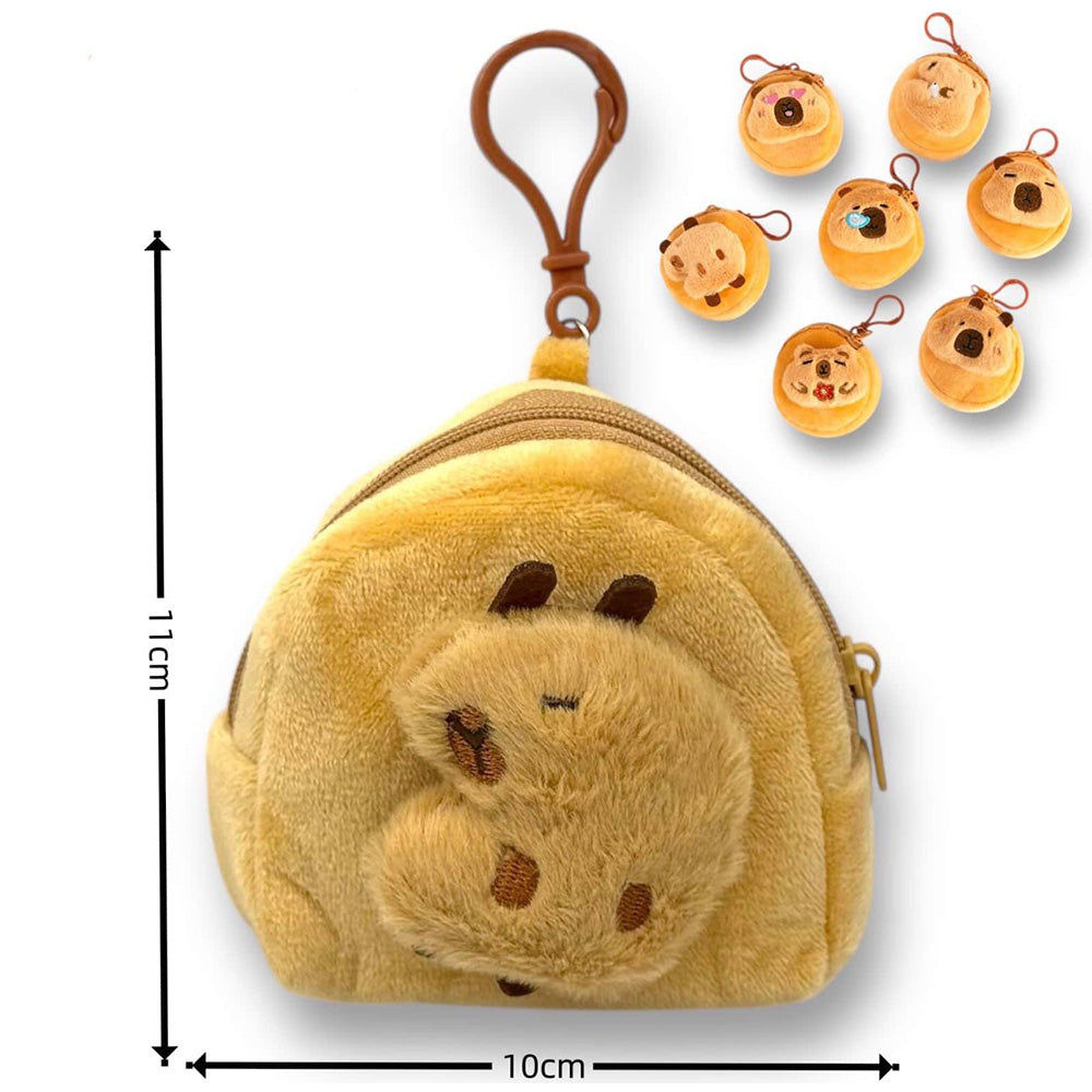 Πορτοφολάκι Μπρελόκ Στρογγυλό Capybara – 11×10 εκ (1 Τμχ, 6 Σχέδια)