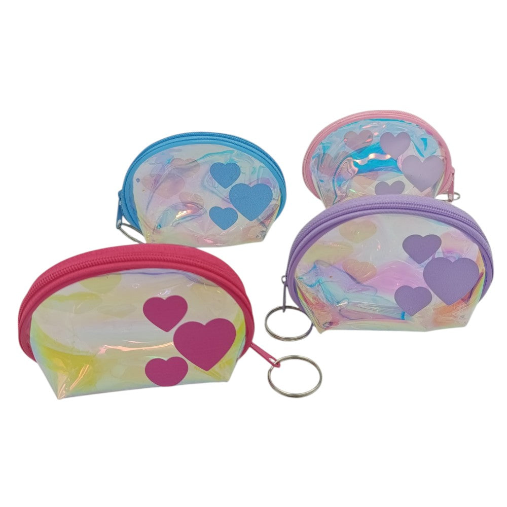 OEMΠορτοφολάκι Ιριδίζον Με Καρδούλες Διάφρα Χρώματα - 1 Τμχpapell.gr