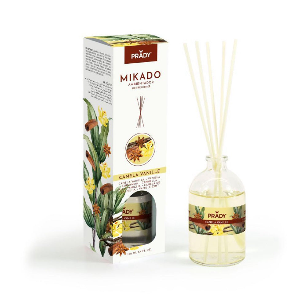 PradyPrady Mikado Αρωματικό Χώρου Με Sticks Canela Vanille 100 mlpapell.gr