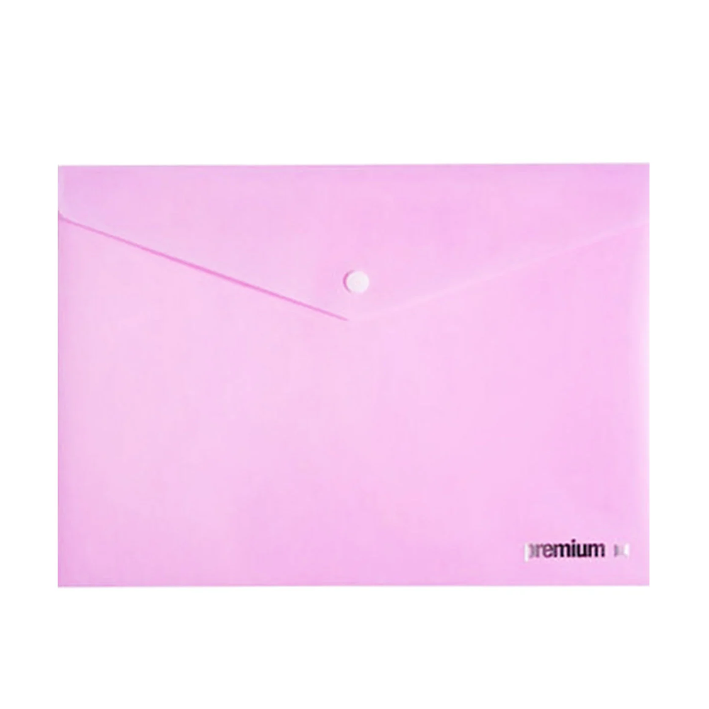 Premium Φάκελος Κουμπί Ενισχυμένος Α4 Ροζ Pastel