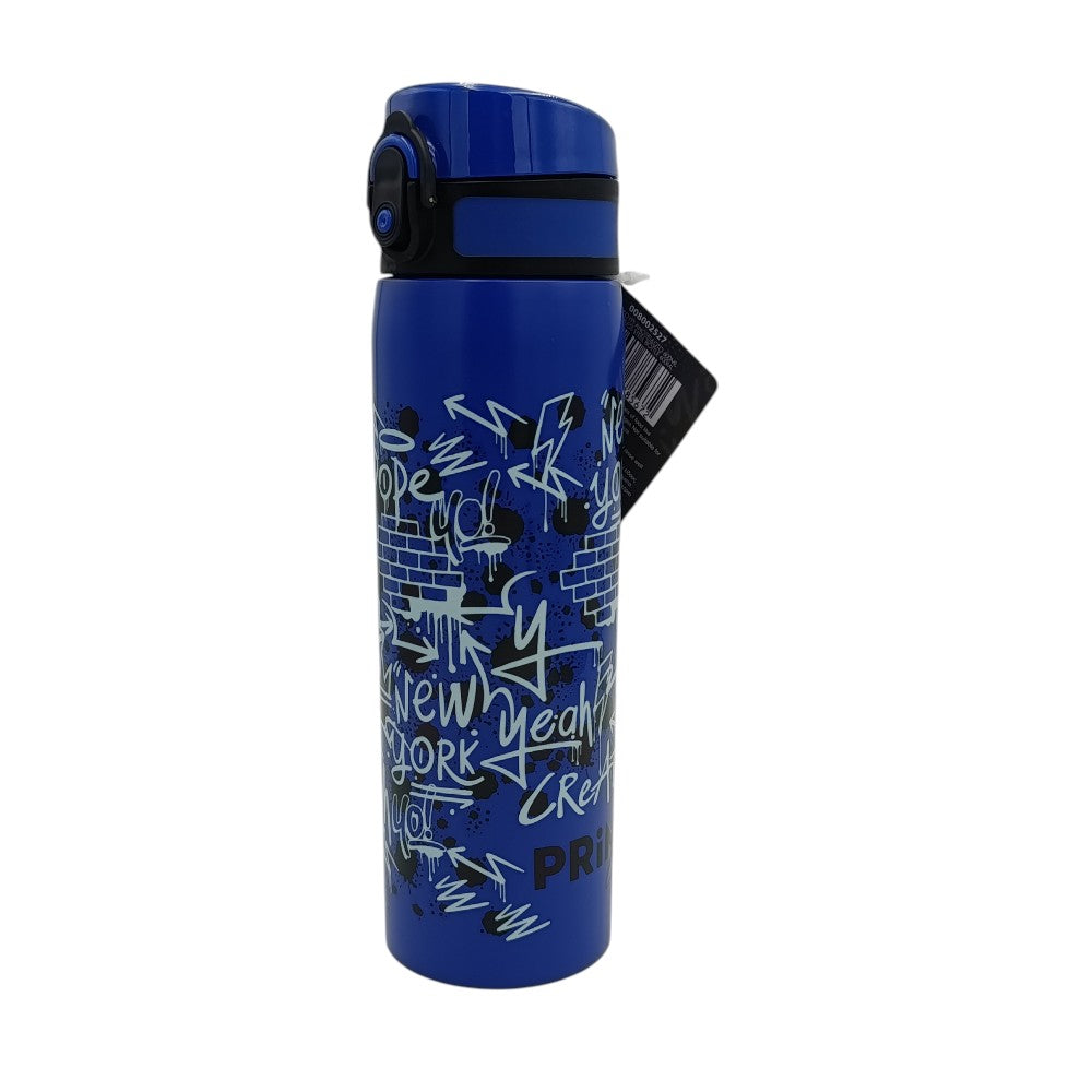 Prime Line Παγούρι Ανοξείδωτο Ατσάλι 600ml Graffiti Μπλε