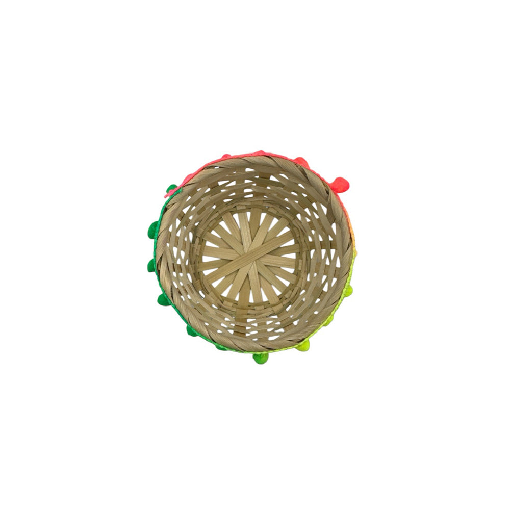 OEMΨάθινο Καλαθάκι Στρόγγυλο Με Φούντες Rainbow 14 Εκpapell.gr