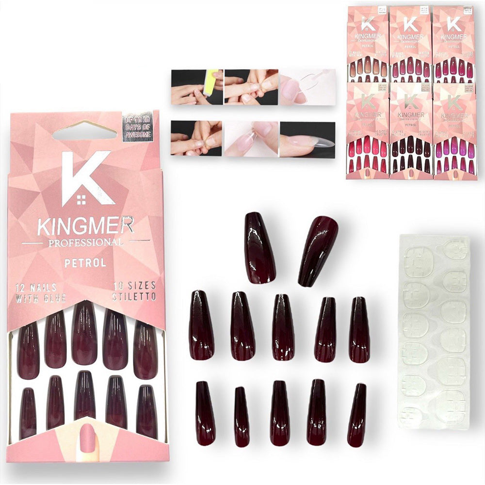 Ψεύτικα Νύχια Μακριά Αμυγδαλωτά 12 Τμχ 6 Χρώματα - 1 Τμχ