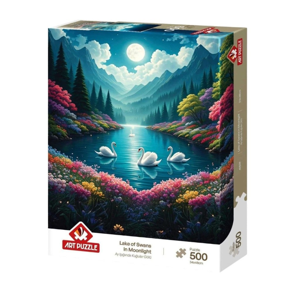 Puzzle Lake Swans In Moonlight 34x48 εκ 500 Τμχ