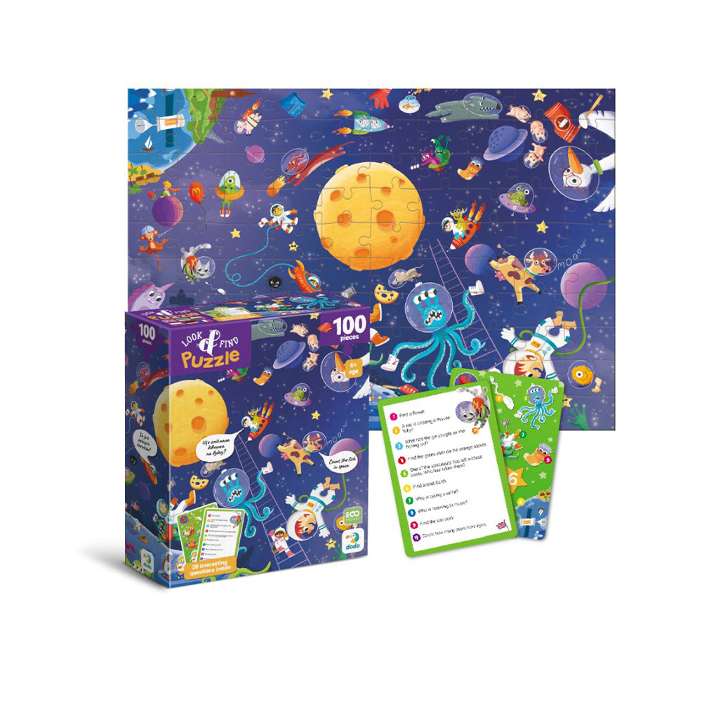 Dodo Puzzle Look & Find – Τρελό Διάστημα 100 Τεμ