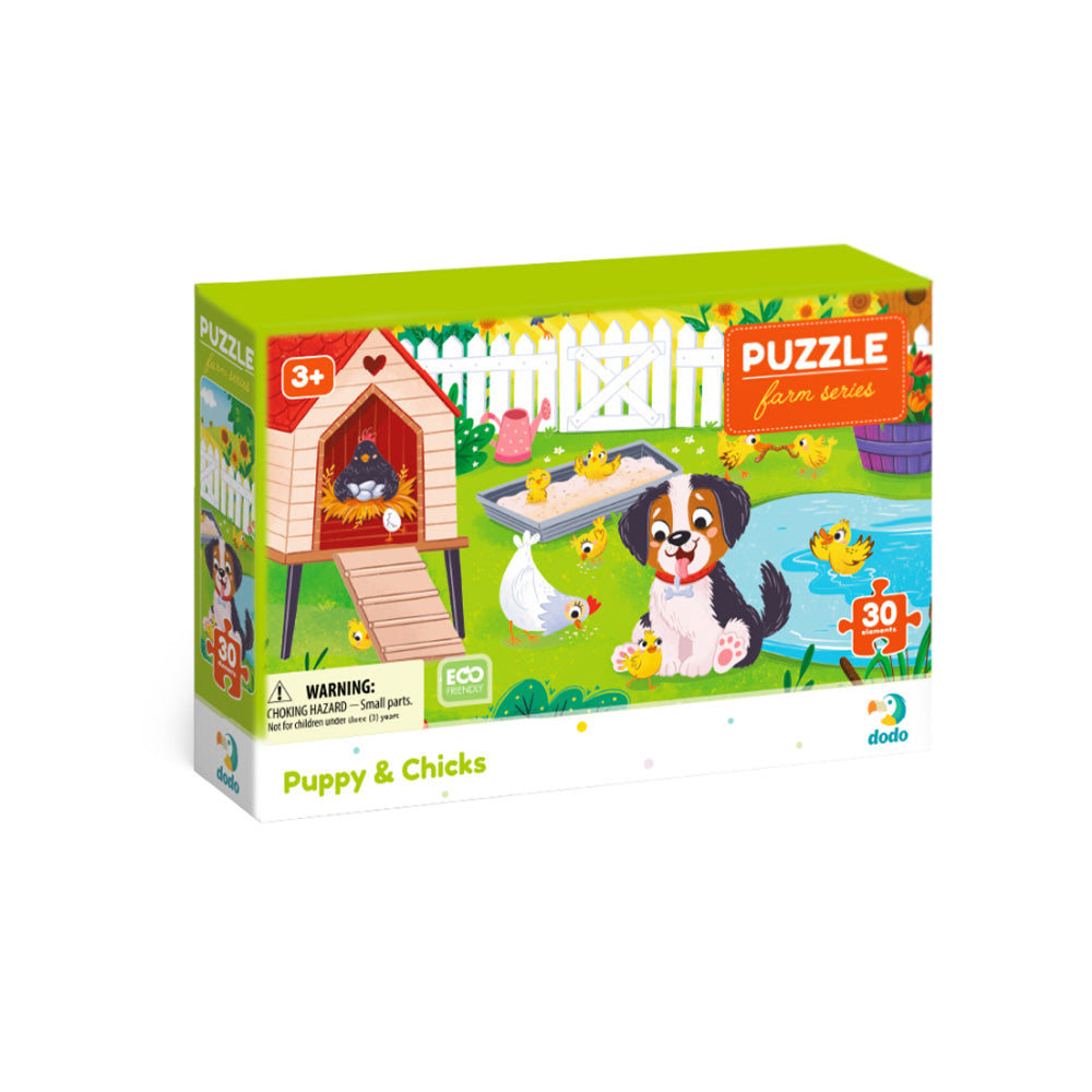 Dodo Puzzle Puppy & Chicks – Κουτάβι & Κοτοπουλάκια 30 Τεμ.