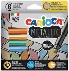 Carioca Metallic Maxi Tip Markers 6Pcs