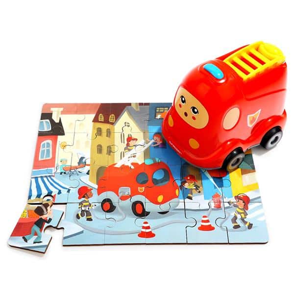 Top Bright Wooden Puzzles In Fire Truck