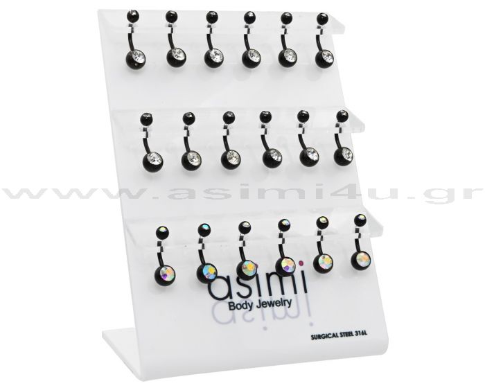 ASIMIΣκουλαρικι Αφαλου Μαυρο Με 2 Στραςpapell.gr