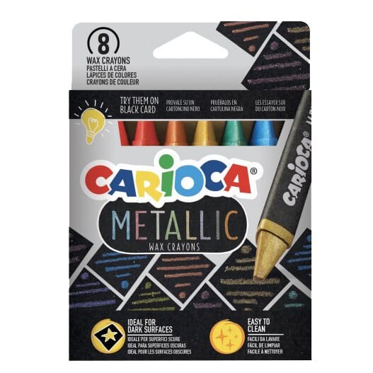 Carioca Metallic Wax Crayons 8Pcs