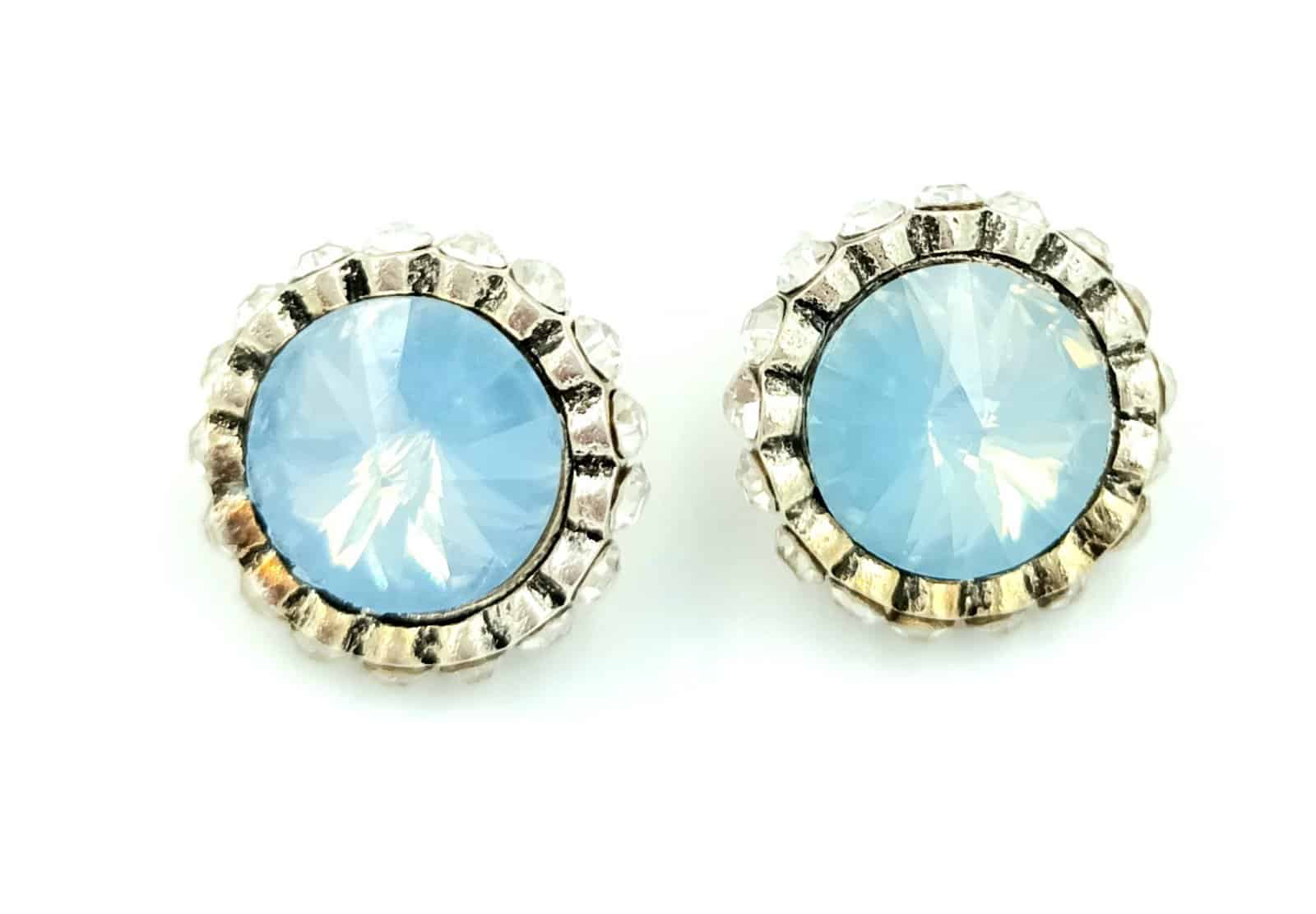 papell.grΣκουλαρικια Στρογγυλα Με Περιμετρικα Στρας Και Μεγαλο Πετραδι Φ2Cmpapell.gr