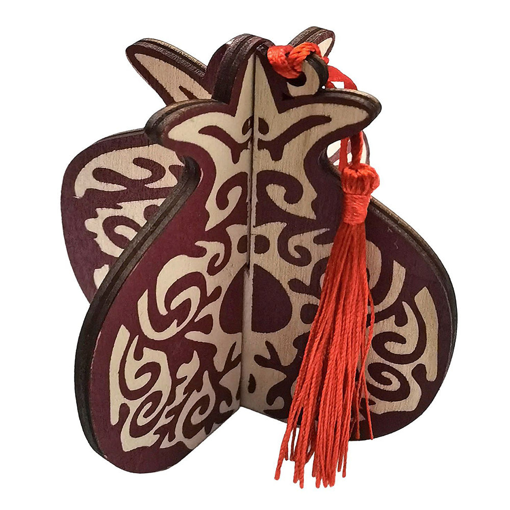 Ρόδι Ξύλινο 3D Κρεμαστό – 11x9,5 εκ