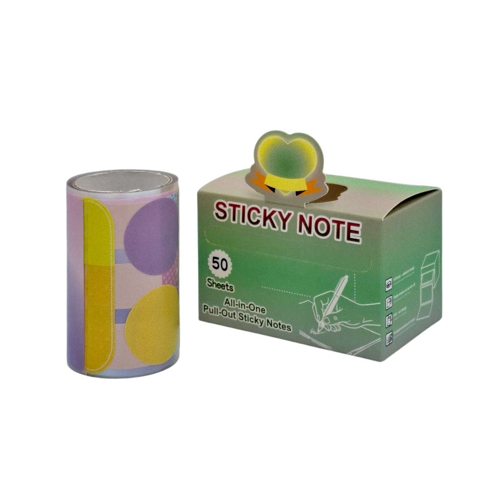 Ρολό Αυτοκόλλητα Χαρτάκια Sticky Notes σε Κουτάκι σε 4 Χρώματα - 1 Τμχ