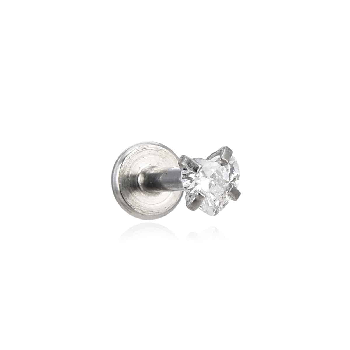 Σκουλαρικι Heart Tragus With Zircon 3-4-5-6Mm Surgical Steel 316L