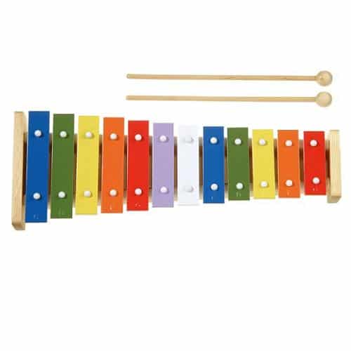 Μεταλλοφωνο Ξυλινη Βαση 12 Νοτες Χρωματιστο