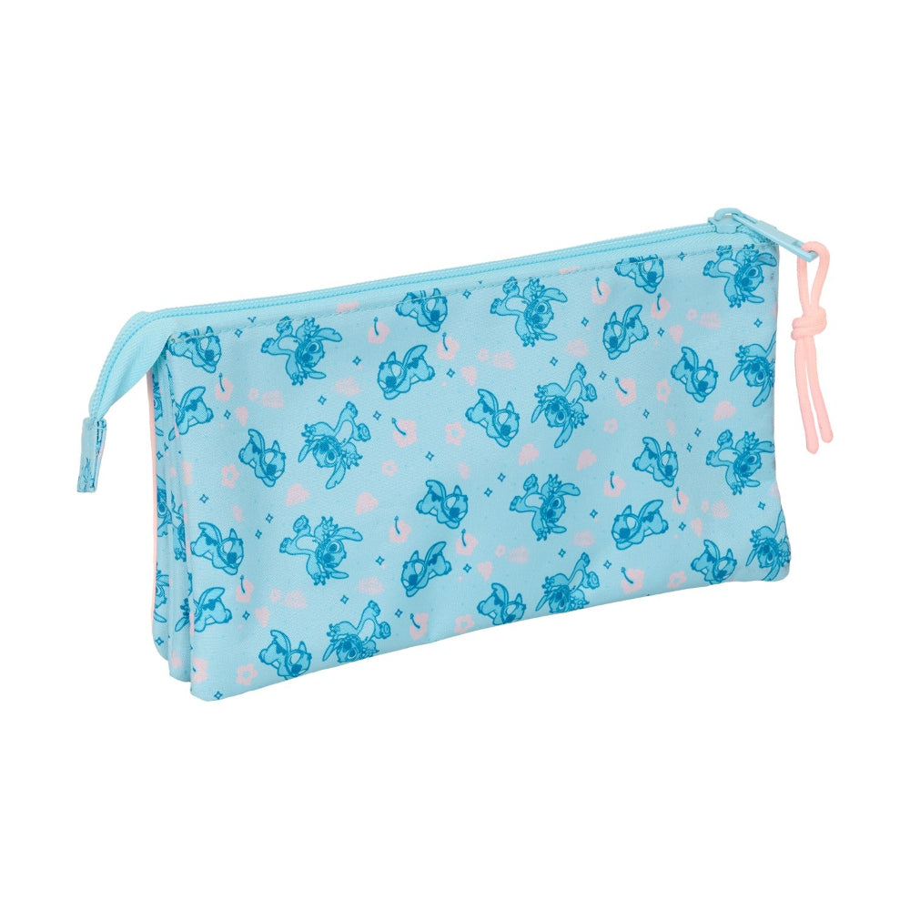 Safta Σχολική Κασετίνα Τριπλή Disney Stitch Ohana 3 Θήκες 22x3x12 εκ