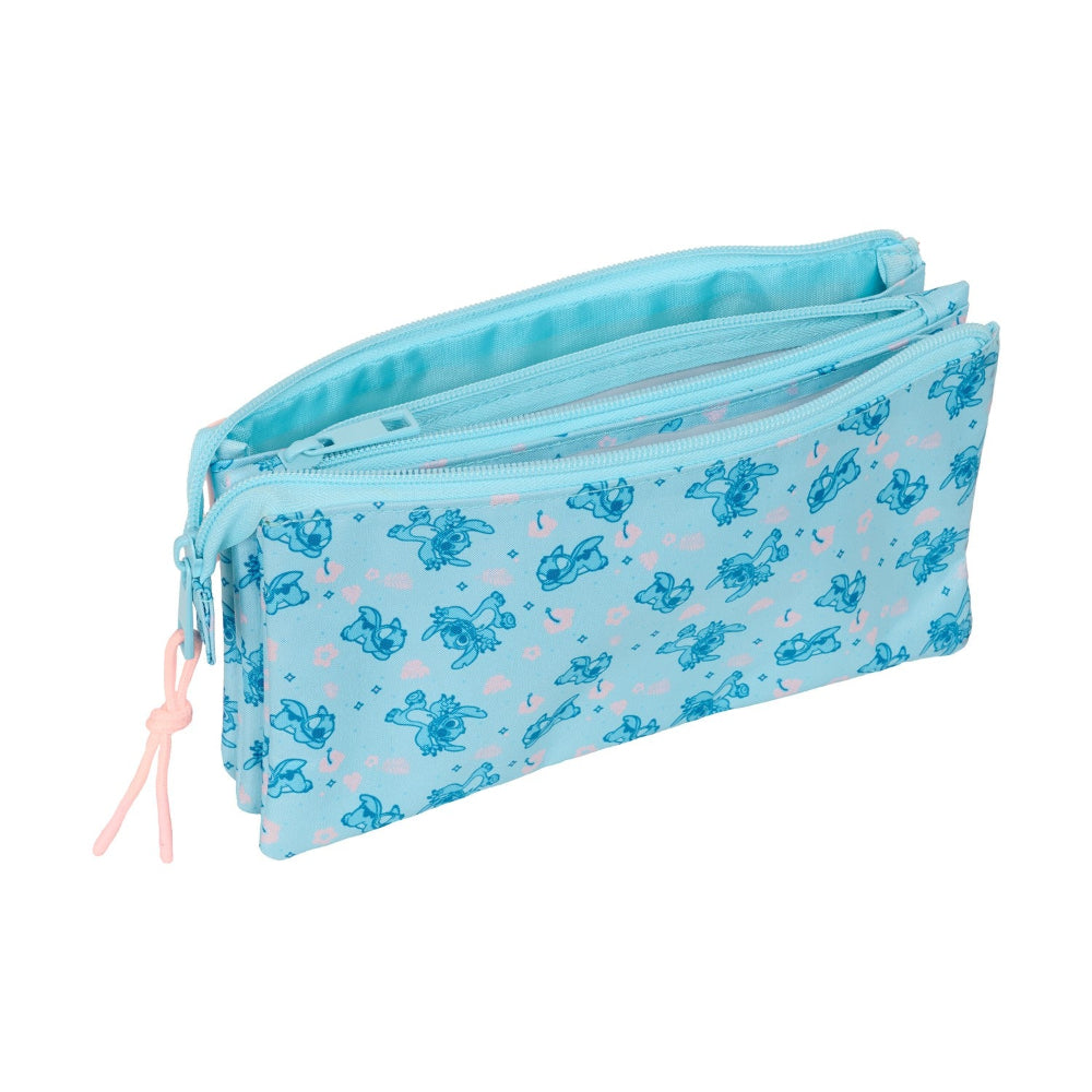 Safta Σχολική Κασετίνα Τριπλή Disney Stitch Ohana 3 Θήκες 22x3x12 εκ