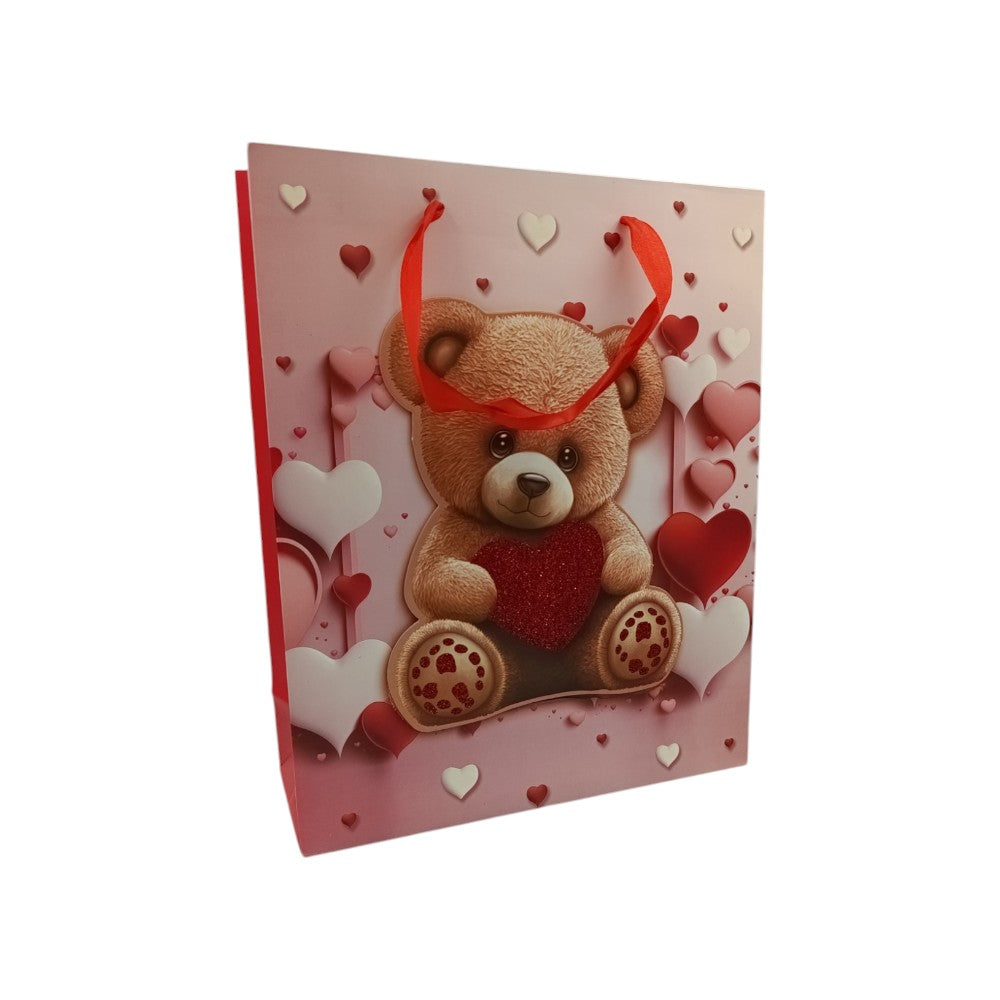 OEMΧάρτινη Σακούλα Δώρου Αρκουδάκια & Καρδούλες 32Χ26Χ10εκ 4 Σχέδιαpapell.gr