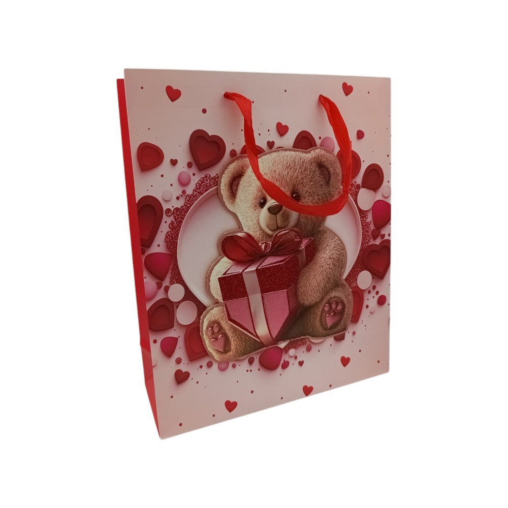 OEMΧάρτινη Σακούλα Δώρου Αρκουδάκια & Καρδούλες 32Χ26Χ10εκ 4 Σχέδιαpapell.gr