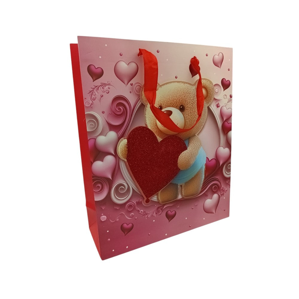 OEMΧάρτινη Σακούλα Δώρου Αρκουδάκια & Καρδούλες 32Χ26Χ10εκ 4 Σχέδιαpapell.gr