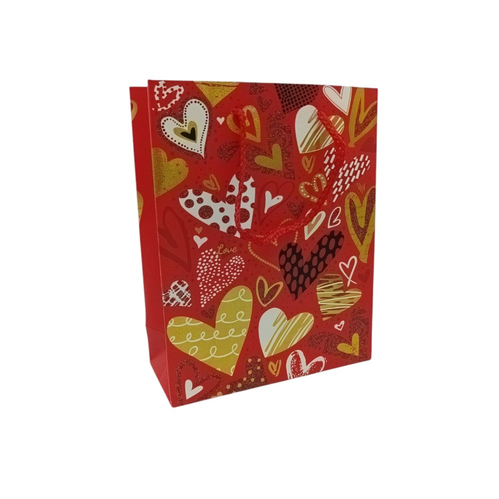 OEMΧάρτινη Σακούλα Δώρου Love Καρδούλες 23Χ18Χ8εκ 4 Σχέδιαpapell.gr