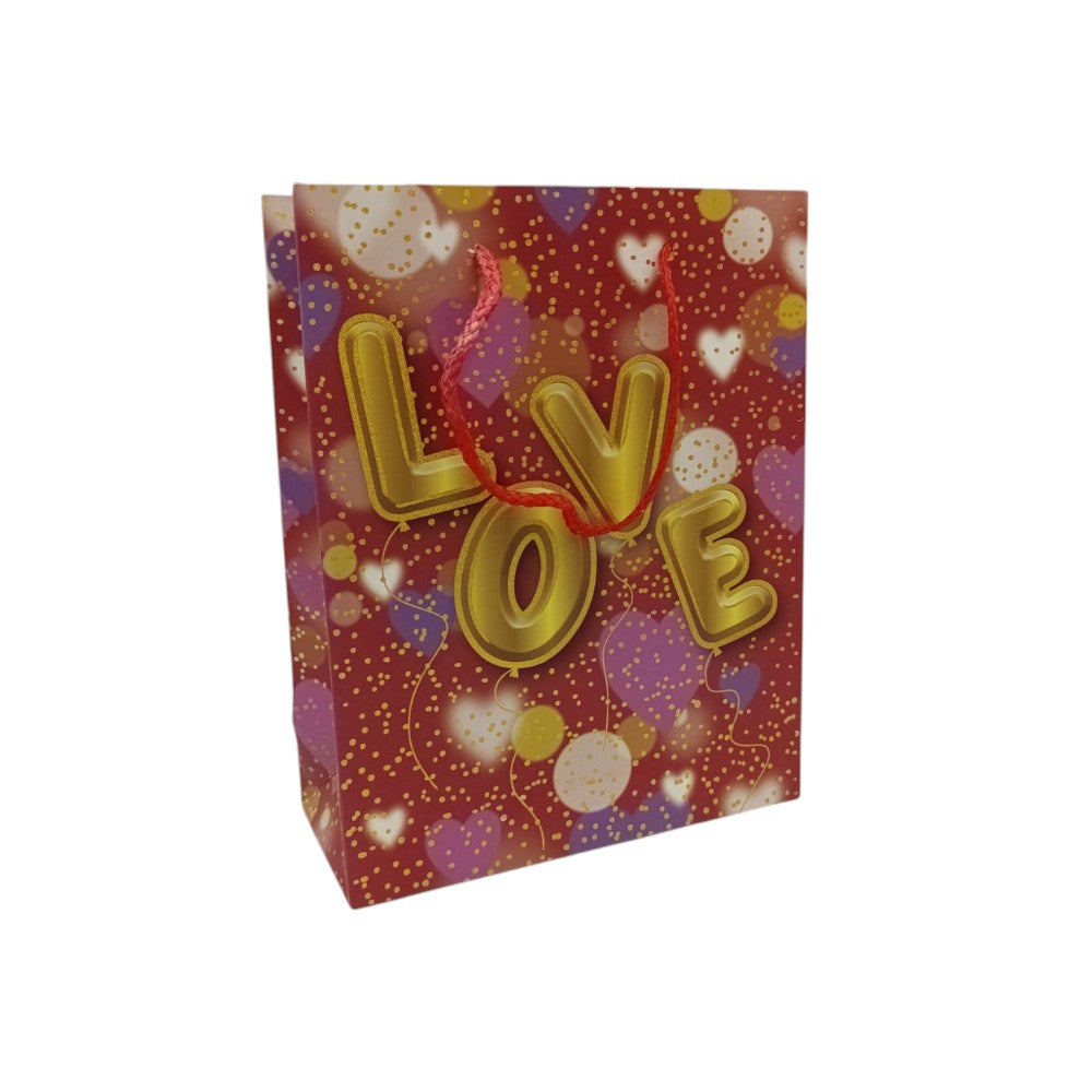 OEMΧάρτινη Σακούλα Δώρου Love Καρδούλες 23Χ18Χ8εκ 4 Σχέδιαpapell.gr