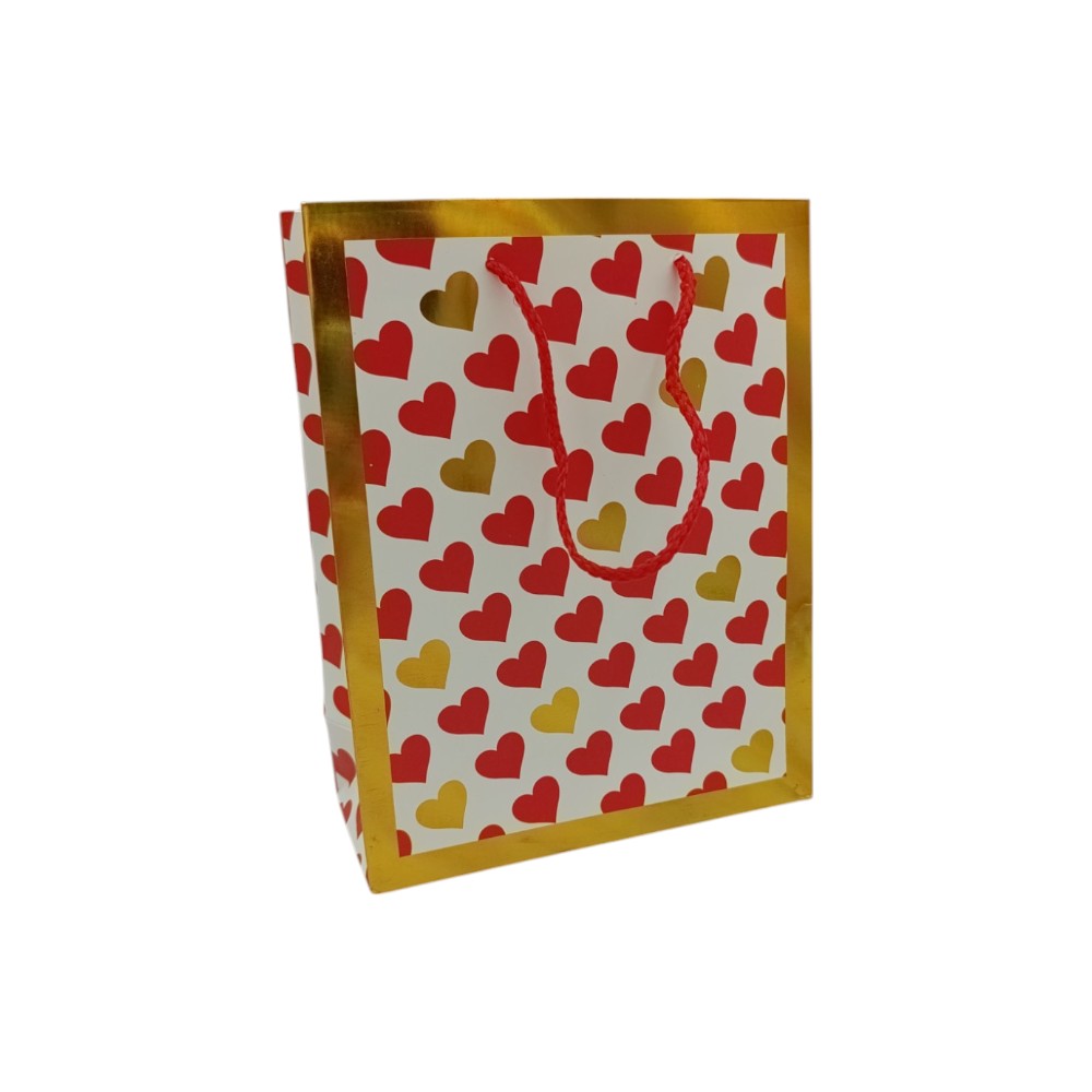 OEMΧάρτινη Σακούλα Δώρου Love Καρδούλες 23Χ18Χ8εκ 4 Σχέδιαpapell.gr