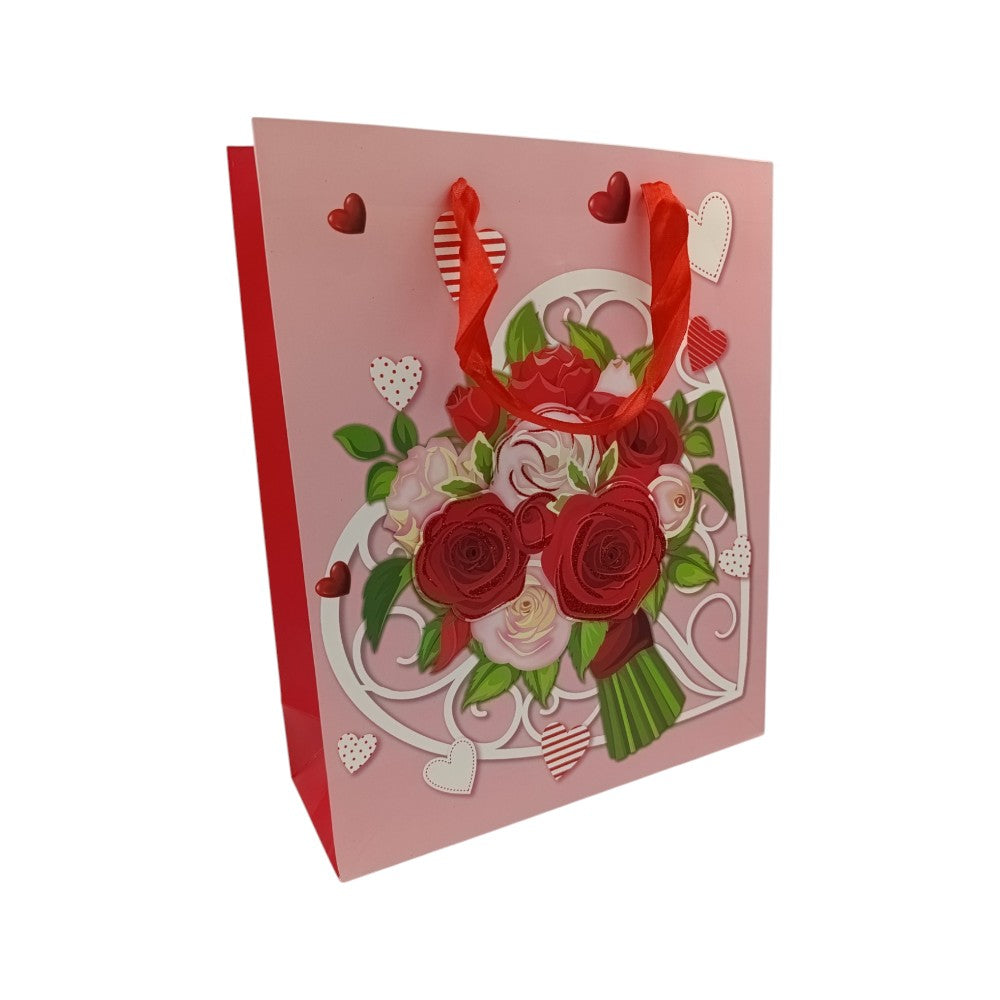 OEMΧάρτινη Σακούλα Δώρου Τριαντάφυλλα 32Χ26Χ10εκ 4 Σχέδιαpapell.gr