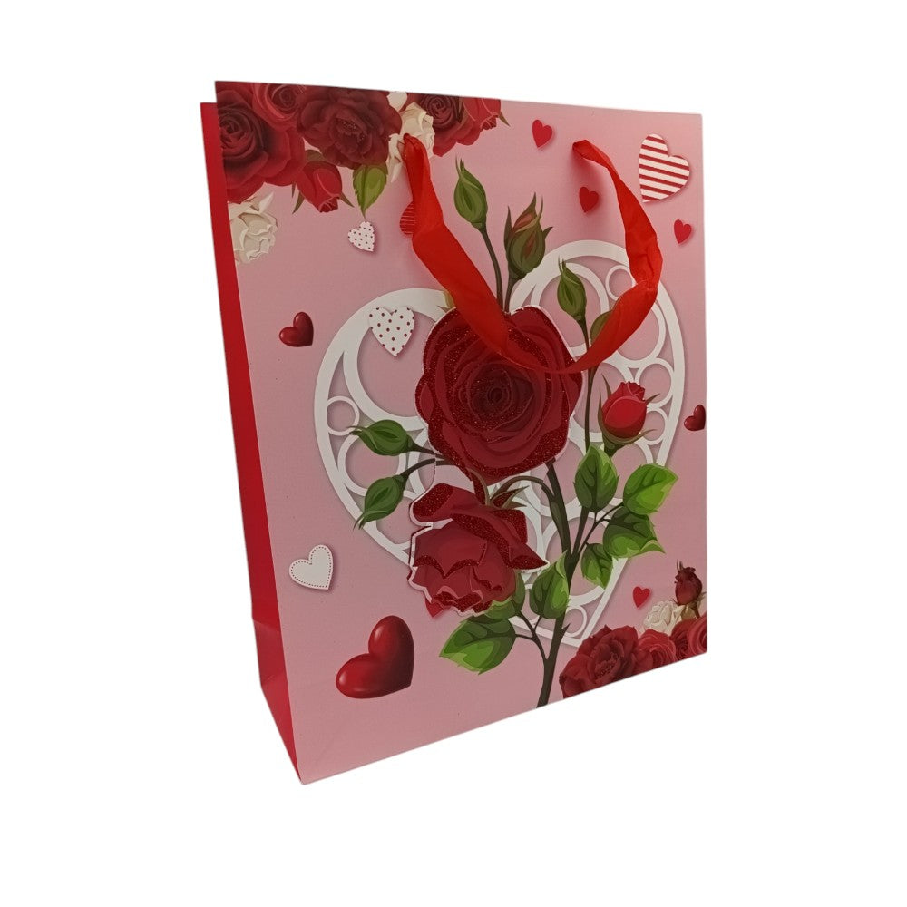 OEMΧάρτινη Σακούλα Δώρου Τριαντάφυλλα 32Χ26Χ10εκ 4 Σχέδιαpapell.gr