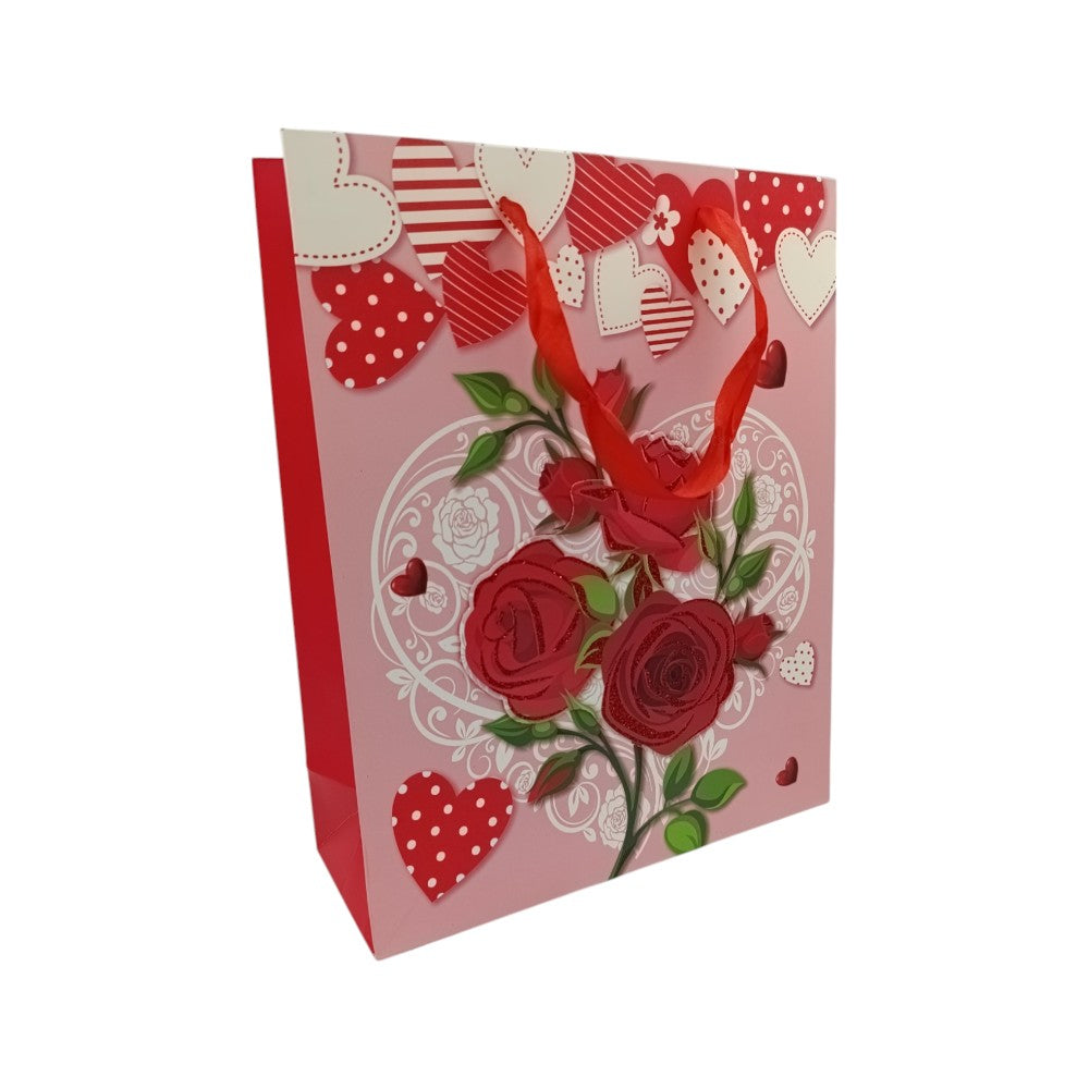 OEMΧάρτινη Σακούλα Δώρου Τριαντάφυλλα 32Χ26Χ10εκ 4 Σχέδιαpapell.gr