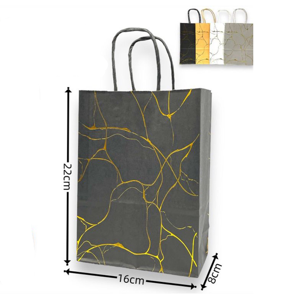 OEMΧάρτινη Σακούλα Δώρου Χρυσά Σχέδια 22Χ16Χ8εκ 4 Χρώματαpapell.gr