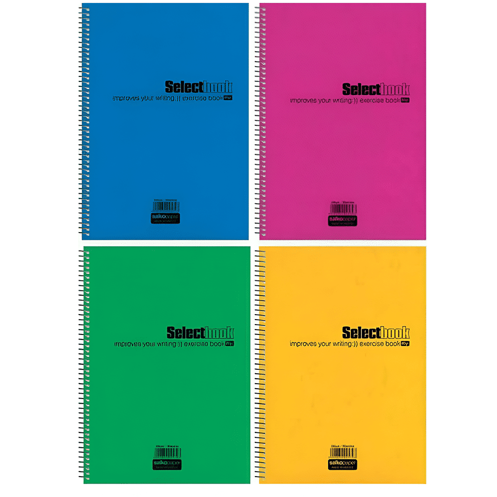 Salko Μπλοκ Σπιράλ Ριγέ Select 14x21εκ 60 Φύλλα 2 Θεμάτων σε 4 Χρώματα - 1 Τμχ