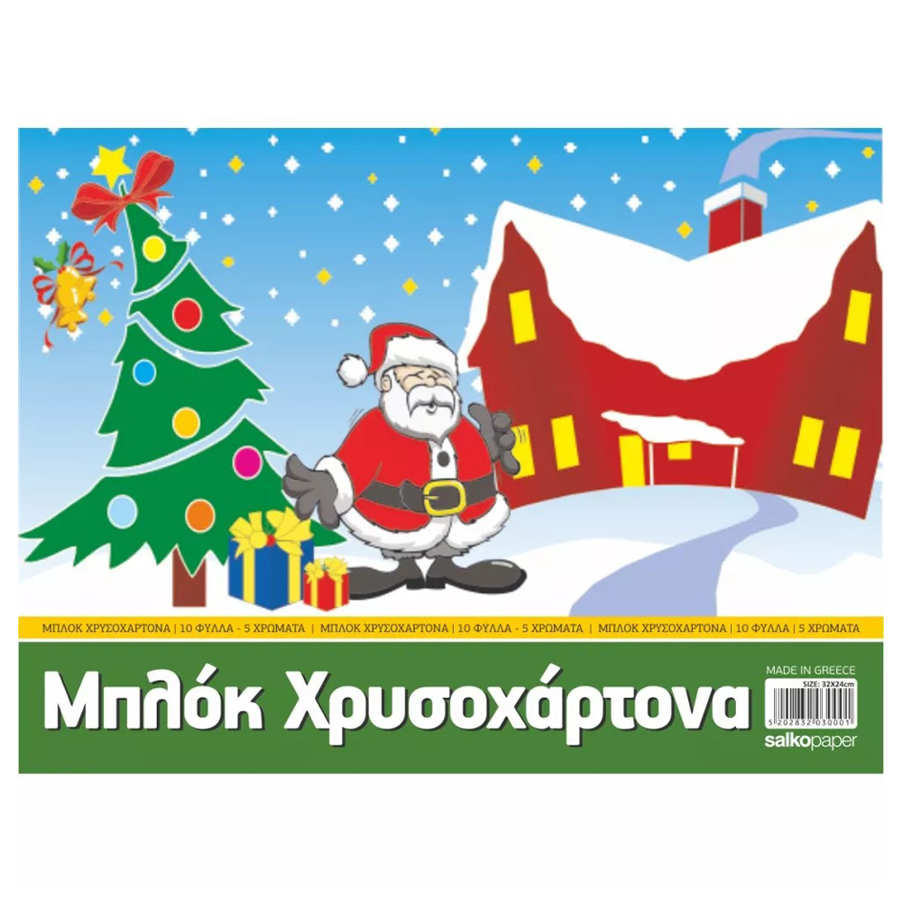 Salko Μπλοκ Χρυσοχάρτονα 5 Χρωμάτων 25x35εκ 10 Φύλλα