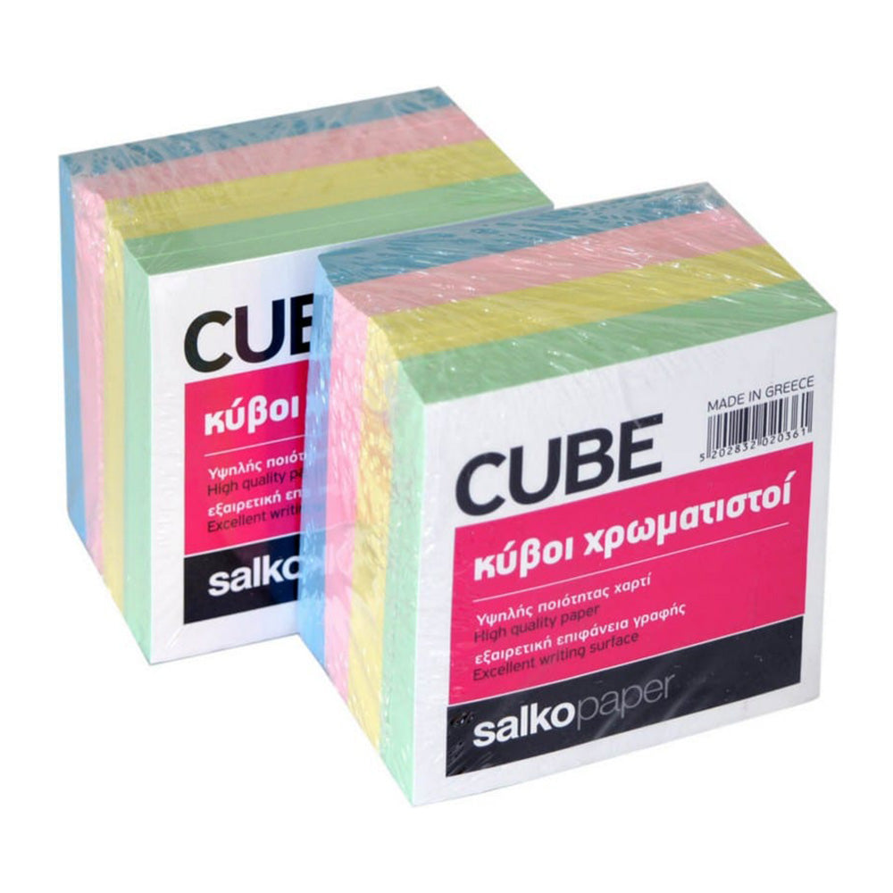 Salko Χαρτάκια Σημειώσεων Σε Κύβο Χρωματιστά Cube 9x9εκ