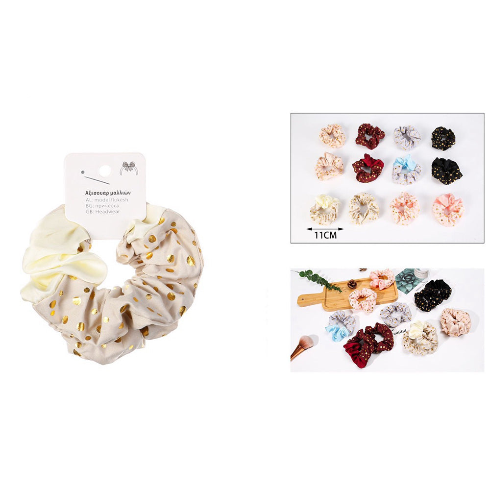 OEMΣετ Scrunchies Μαλλιών Με Χρυσές Βούλες 2 Τμχpapell.gr