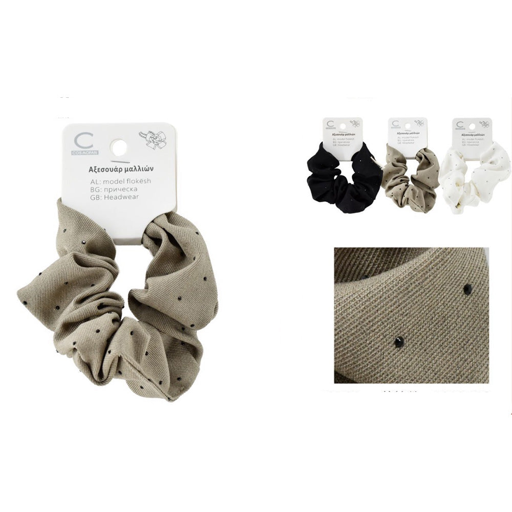 OEMScrunchie Μαλλιών Με Στρας 3 Χρώματα - 1 Τμχpapell.gr